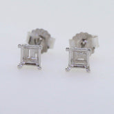 Sterling Silver Semi Mount Earrings Setting Princess SQ 4x4mm Stud - Syzjewelry